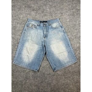 Rocawear Baggy Denim Shorts Mens 34 Blue Cotton High Rise Light Wash Skater Y2k